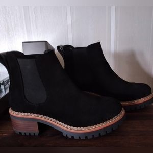Black Suede Chelsea Ankle Boots
